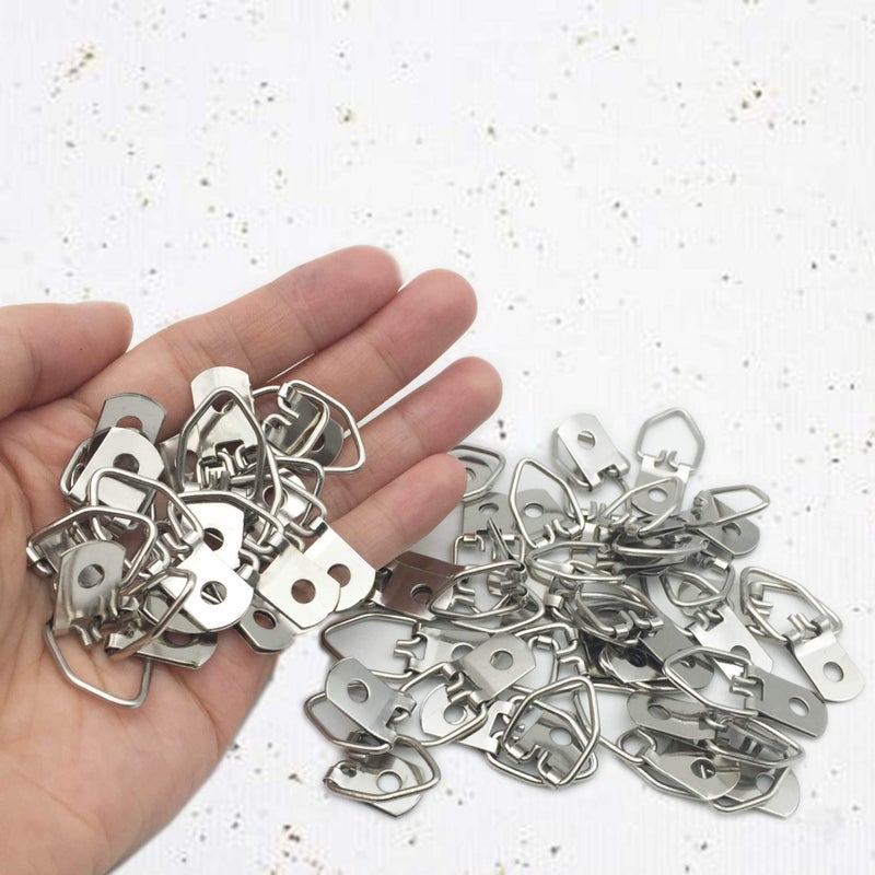 EesTeck 150 Pack Small D-Ring Steel Picture Hangers with Screws Picture Frames Picture Hang Solutions, for Hanging Clock Paintings Artwork Picture Frame Hook Photos - Image 5